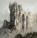 Archdragon Peak - Dark Souls III - Archdragon Peak is official concept artwork for action role playing video game Dark Souls III, made by Japanese studio FromSoftware. This limited edition Certified Art Giclee™ print is part of the official Dark Souls fine art collection by Cook & Becker, FromSoftware, and Bandai Namco. The print is hand-numbered and comes with a Certificate of Authenticity.\n\nConcept work for the Archdragon Peak location for Dark Souls III. Although dragons are long extinct, these ruins overlook the remains of one on a mountain nearby.