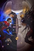 Mirror - Prey - \'Mirror\' is official concept artwork used by Arkane Studios Austin (USA) for Prey. This limited edition Certified Art Giclee print is part of the official Prey fine art collection by Cook & Becker and Bethesda Softworks. The print is hand-numbered and comes with a Certificate of Authenticity signed by artist Fred Augis.\n \nThe undefined shape of the aliens gave the artists at Arkane the freedom to draw them however they saw fit. On this promotional piece the alien shape is used as a compositional element juxtaposing the hero’s shape.
