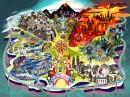 Bethesdaland - The Bethesdaland art used for E3 2017, is very exclusive and only in possession by E3 2017 attendees, in folded poster form. Now, the Bethesdaland art print is made available in a very small edition of 8 for everyone.