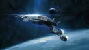 Normandy - Mass Effect - The artwork Normandy is digitally created concept art for the Mass Effect video game series. The spaceship Normandy is the central area in the game and serves as base of operations. The image is made by artist Mikko Kinnunen. This original digital fine art print is hand-numbered, proofed and signed by Mass Effect’s Lead Writer Mac Walters, Art Director Derek Watts and Executive Producer Casey Hudson.