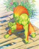 Blanka - Street Fighter II - This illustration of Blanka has been made by Kinu Nishimura for the Street Fighter II CD Book. Blanka is one of the original eight playable Street Fighter II characters and Kinu Nishimura has been one of the most important artists for the Street Fighter series.