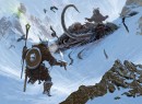 A Chance Encounter - Skyrim - A Chance Encounter is official concept artwork used by Bethesda Game Studios for The Elder Scrolls V: Skyrim. This limited edition Certified Art Giclee print is part of the official The Elder Scrolls V: Skyrim fine art collection by Cook & Becker and Bethesda Softworks. The print is hand-numbered and comes with a Certificate of Authenticity signed by Senior Concept Artist Ray Lederer.\n\nThe open-world gameplay of Skyrim provides a wide range of encounters between the player character and computer generated humans and animals. The concept art piece ‘A Chance Encounter’ explores how one of these may play out.