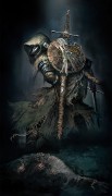 Fallen Knight - Dark Souls III - Fallen Knight is officiële concept art voor de video game Dark Souls III, gemaakt door de Japanse studio FromSoftware. Deze limited edition Certified Art Giclee™ print maakt deel uit van de officiële Dark Souls fine art collectie van Cook & Becker, FromSoftware en Bandai Namco. De print is met de hand genummerd; een Certificaat van Echtheid is bijgevoegd.\n\nConcept schets voor de Fallen Knight, een rover die zijn slachtoffers graag van achteren overvalt terwijl die druk is met andere tegenstanders. \n