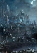 Irithyll of the Boreal Valley - Dark Souls III - Irithyll of the Boreal Valley is officiële concept art voor de video game Dark Souls III, gemaakt door de Japanse studio FromSoftware. Deze limited edition Certified Art Giclee™ print maakt deel uit van de officiële Dark Souls fine art collectie van Cook & Becker, FromSoftware en Bandai Namco. De print is met de hand genummerd; een Certificaat van Echtheid is bijgevoegd.\n\nIrithyll is een van de grotere locaties in Dark Souls III. Deze concept schets toont zowel de centrale kathedraal als het ijzige licht van de Darkmoon, die dag en nacht boven de stad hangt.