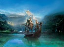 Kratos and Atreus - God of War - \'Kratos and Atreus\' is officiële concept art voor actie-avonturenspel God of War 4, gemaakt door Sony Santa Monica Studio (California, USA), en uitgegeven in april 2018. Deze in gelimiteerde oplage uitgegeven Certified Art Giclee print maakt deel uit van de officiële God of War 4 fine art collectie van Cook & Becker en Santa Monica Studio.
