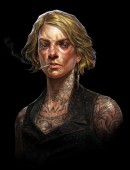 Mindy Blanchard Portrait - Dishonored 2 - Mindy Blanchard Portrait ist eine offizielle Konzeptzeichnung, die von Arkane Studios für Dishonored 2 verwendet wurde. Dieser limitierte und zertifizierte Giclée-Kunstdruck ist Teil der offiziellen Dishonored 2-Sammlung von Cook & Becker und Bethesda Softworks. Der Druck mit Echtheitszertifikat ist handnummeriert.