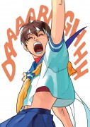 Sakura Shouting - This illustration of Street Fighter character Sakura has been made by Japanese artist CRMK. He has been one of the most important artists for the Street Fighter series.