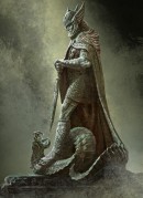 Shrine of Talos - Skyrim - Shrine of Talos is official concept artwork used by Bethesda Game Studios for The Elder Scrolls V: Skyrim. This limited edition Certified Art Giclee print is part of the official The Elder Scrolls V: Skyrim fine art collection by Cook & Becker and Bethesda Softworks. The print is hand-numbered and comes with a Certificate of Authenticity signed by Senior Concept Artist Ray Lederer.\n\nEarly artistic imagination of a Shrine dedicated to Talos, the God of Man and War. The province of Skyrim has several of these statues. \n