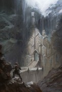 Snow Elf Temple - Skyrim - Snow Elf Temple is officiële concept art van Bethesda Game Studios voor de video game The Elder Scrolls V: Skyrim. Deze limited edition Certified Art Giclee print maakt deel uit van de officiële The Elder Scrolls V: Skyrim fine art collectie van Cook & Becker en Bethesda Softworks. De print is met de hand genummerd; een certificaat van echtheid is bijgevoegd. \n\nTempel gewijd aan de Sneeuw Elven, een mythisch volk in Skyrim dat op mysterieuze wijze verdween maar waarvan voldoende culturele artefacten zijn overgebleven om hun bestaan te bewijzen. \n