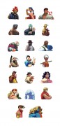 Street Fighter III:3rd Strike Portraits - This illustration was made by Japanese artist Ikeno who has worked on multiple Street Fighter games. The print shows concept art for all the characters from Street Fighter III:3rd Strike placed on the position as they appear in the game\'s character select screen as seen by Player One.