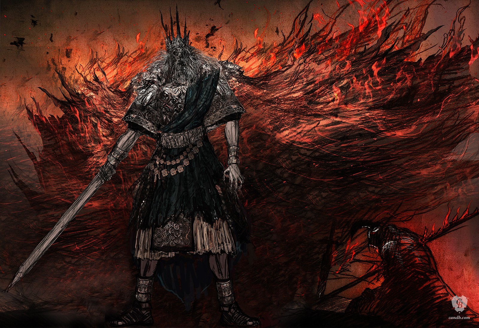 Artwork Gwyn Lord of Cinder - Dark Souls FromSoftware