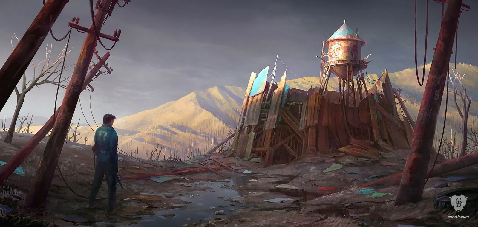 artwork water tower fallout 4 bethesda softworks bethesda works