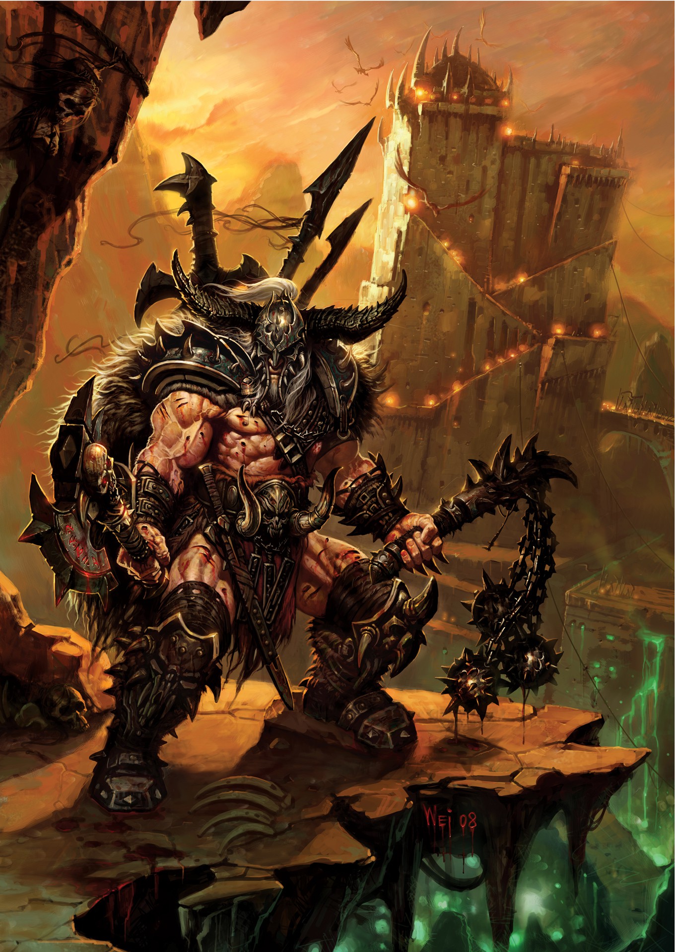 Artwork Barbarian Diablo Blizzard Entertainment Cook and Becker